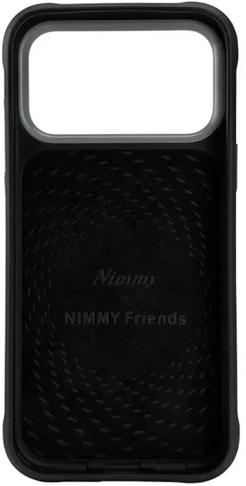 NIMMY dėklas BIG EYED LYING GIANT PANDA, suderinamas su MagSafe, skirtas IPHONE 18 Pro Max/17 Pro Max, juodas