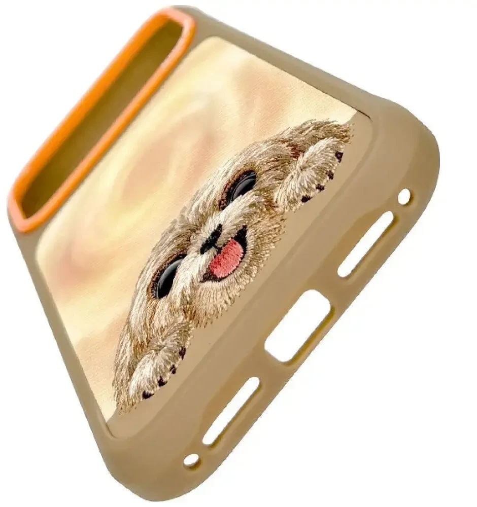 NIMMY dėklas BIG EYED LYING TEDDY POODLE, suderinamas su MagSafe, skirtas IPHONE 18 Pro/17 Pro, ruda