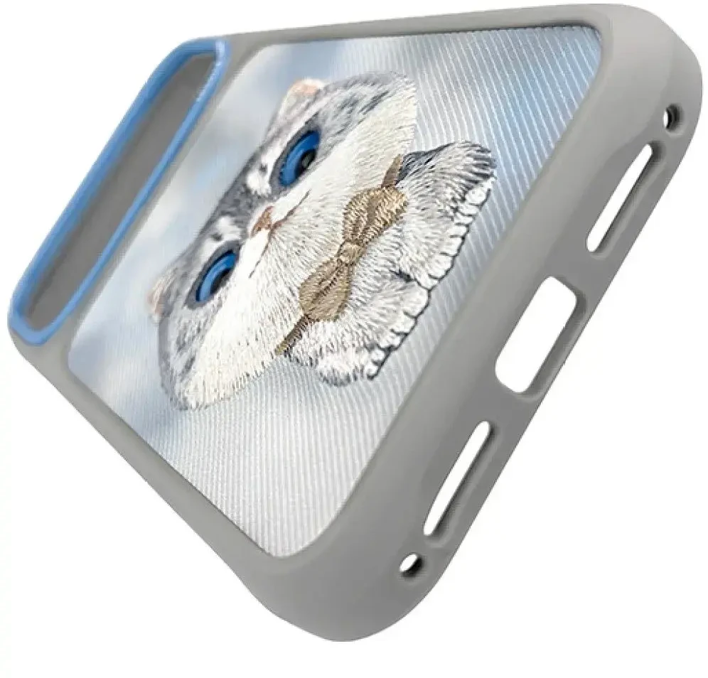 Dėklas NIMMY case BIG EYED Sidabrinis SHADED CAT for IPHONE 18 Pro Max/17 Pro Max pilkas