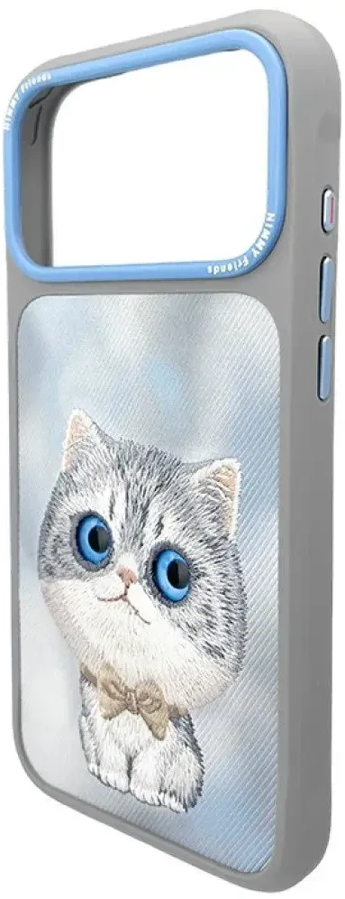 Dėklas NIMMY case BIG EYED Sidabrinis SHADED CAT for IPHONE 18 Pro/17 Pro pilkas