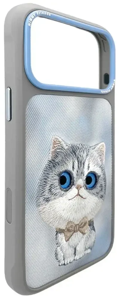 Dėklas NIMMY case BIG EYED Sidabrinis SHADED CAT for IPHONE 18 Pro Max/17 Pro Max pilkas