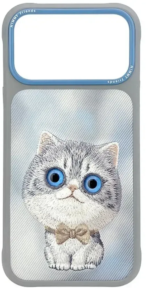 Dėklas NIMMY case BIG EYED Sidabrinis SHADED CAT for IPHONE 18 Pro Max/17 Pro Max pilkas