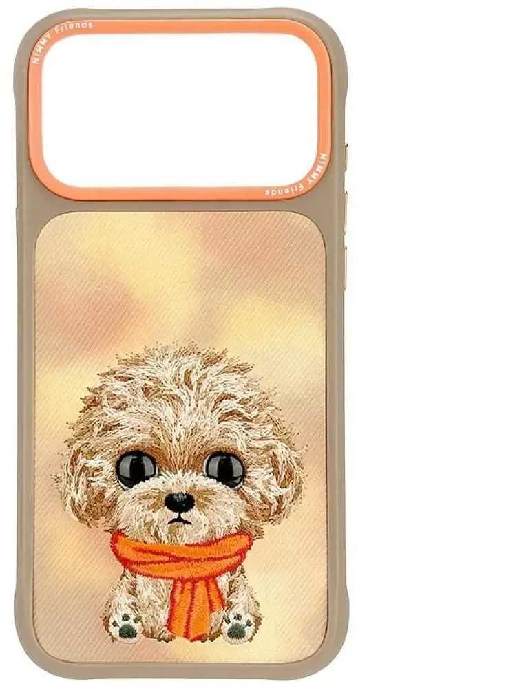 NIMMY dėklas BIG EYED TEDDY POODLE, skirtas IPHONE 18 Pro/17 Pro, rudos spalvos