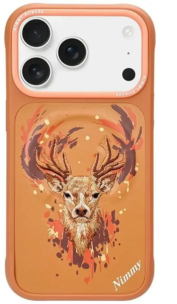 NIMMY DEER dėklas, suderinamas su MagSafe, skirtas IPHONE 18 Pro/17 Pro, oranžinis
