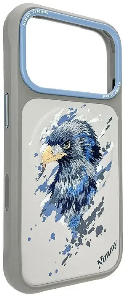 NIMMY dėklas EAGLE, suderinamas su MagSafe, skirtas IPHONE 18 Pro/17 Pro, pilkas
