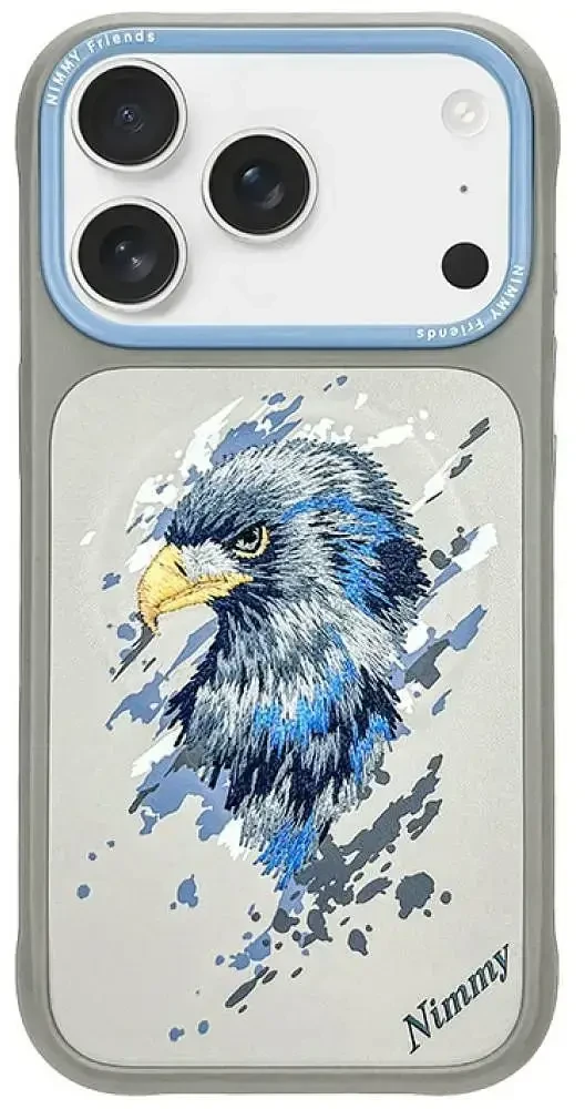 NIMMY dėklas EAGLE suderinamas su MagSafe, skirtas IPHONE 18 Pro Max/17 Pro Max, pilkas
