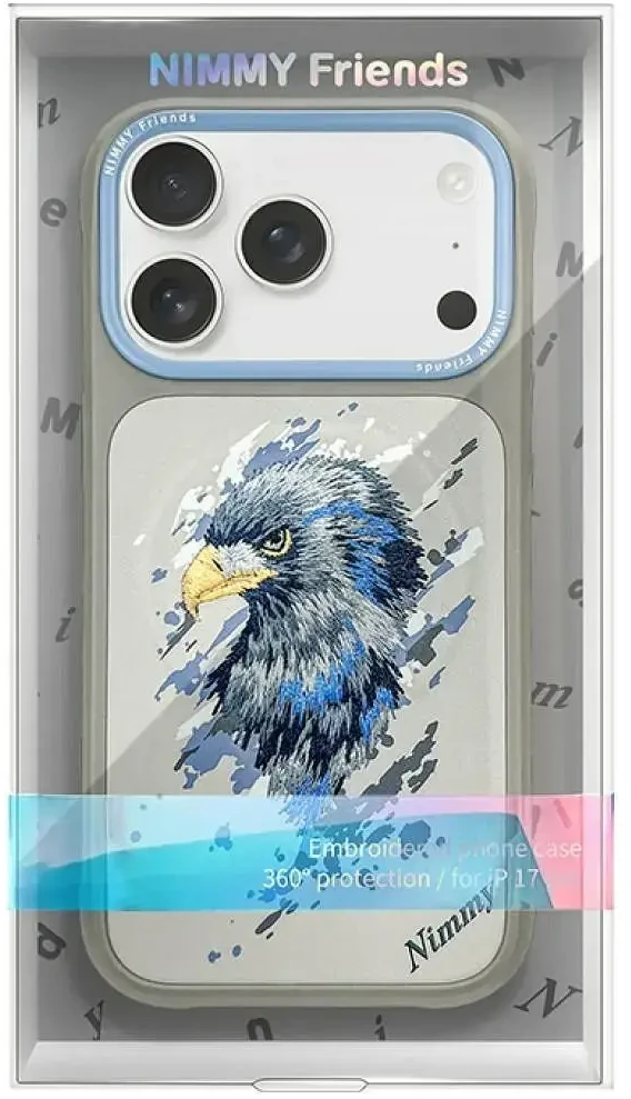 NIMMY dėklas EAGLE suderinamas su MagSafe, skirtas IPHONE 18 Pro Max/17 Pro Max, pilkas