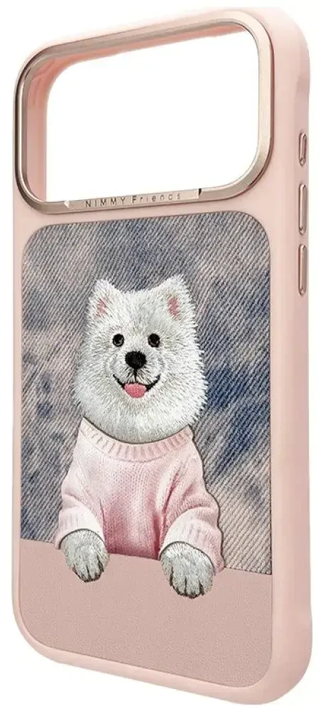 NIMMY dėklas GENTLE PETS SERIES DOG, suderinamas su MagSafe, skirtas IPHONE 18 Pro Max/17 Pro Max rožinė
