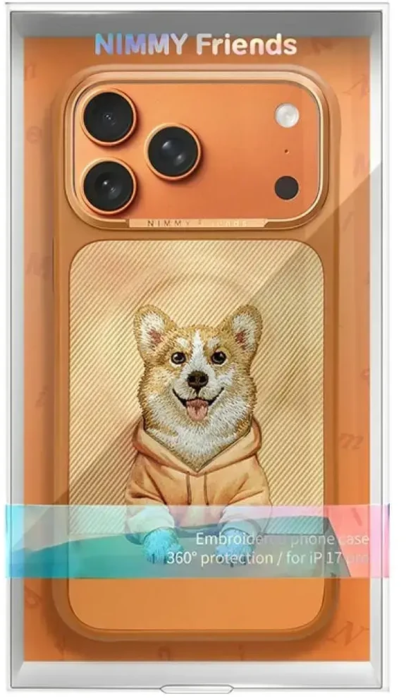 NIMMY dėklas GENTLE PETS SERIES DOG, suderinamas su MagSafe, skirtas IPHONE 18 Pro Max/17 Pro Max, oranžinis