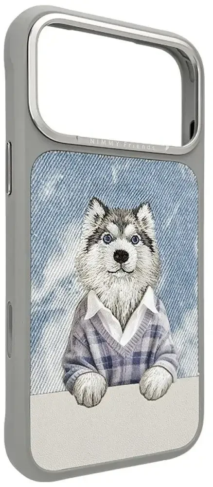 NIMMY dėklas GENTLE PETS SERIES DOG, suderinamas su MagSafe, skirtas IPHONE 18 Pro/17 Pro, pilkas