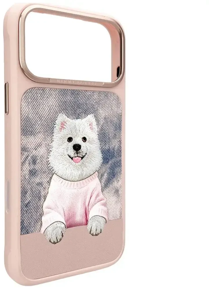 NIMMY dėklas GENTLE PETS SERIES DOG, suderinamas su MagSafe, skirtas IPHONE 18 Pro/17 Pro, rožinis