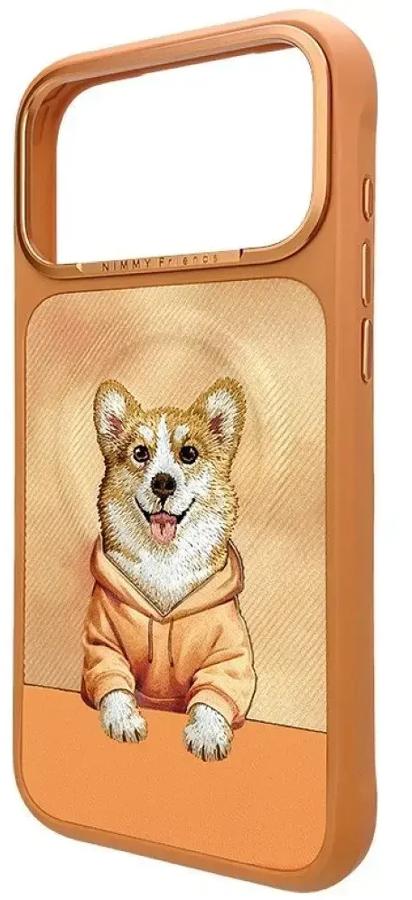 NIMMY dėklas GENTLE PETS SERIES DOG suderinamas su MagSafe, skirtas IPHONE 18 Pro/17 Pro, oranžinis