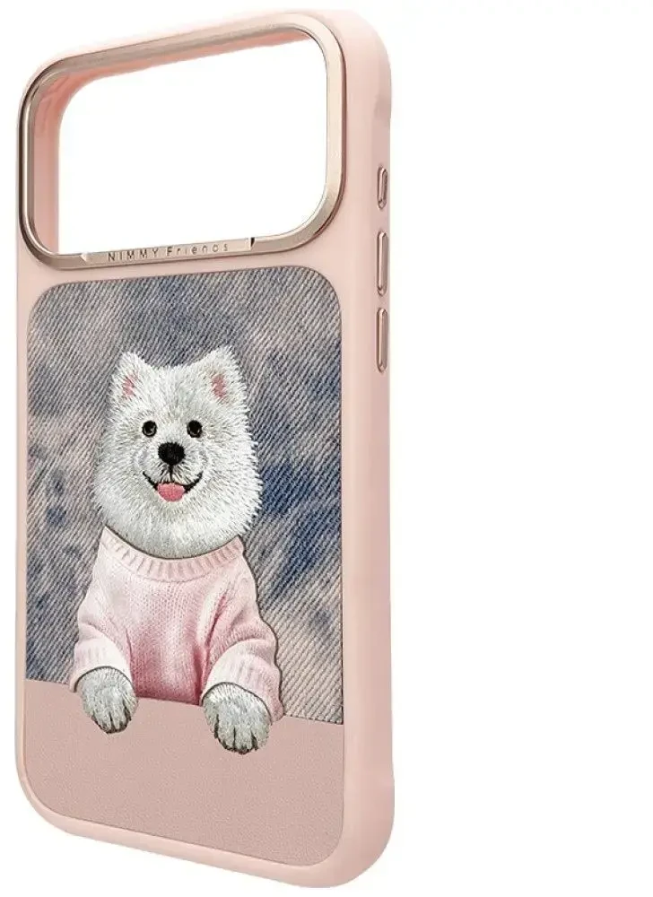NIMMY dėklas GENTLE PETS SERIES DOG, suderinamas su MagSafe, skirtas IPHONE 18 Pro/17 Pro, rožinis