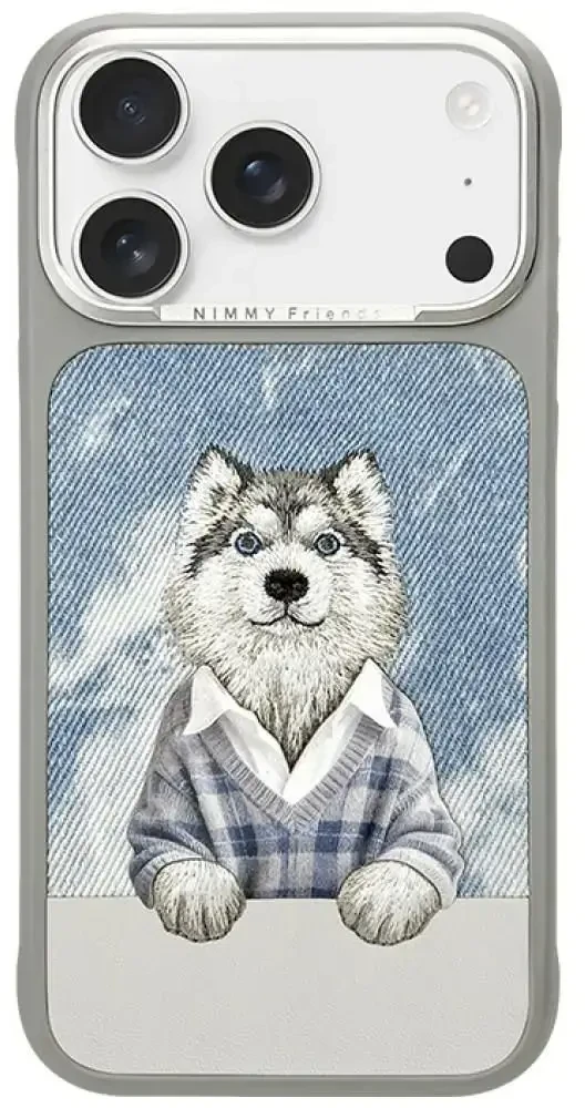 NIMMY dėklas GENTLE PETS SERIES DOG, suderinamas su MagSafe, skirtas IPHONE 18 Pro/17 Pro, pilkas