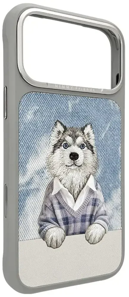 NIMMY dėklas GENTLE PETS SERIES DOG, suderinamas su MagSafe, skirtas IPHONE 18 Pro Max/17 Pro Max, pilkas