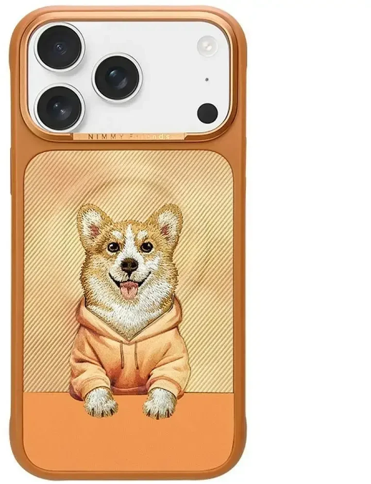 NIMMY dėklas GENTLE PETS SERIES DOG suderinamas su MagSafe, skirtas IPHONE 18 Pro/17 Pro, oranžinis