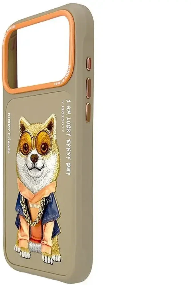 NIMMY dėklas akiniai COOL DOG skirtas IPHONE 18 Pro/17 Pro smėlio spalvos