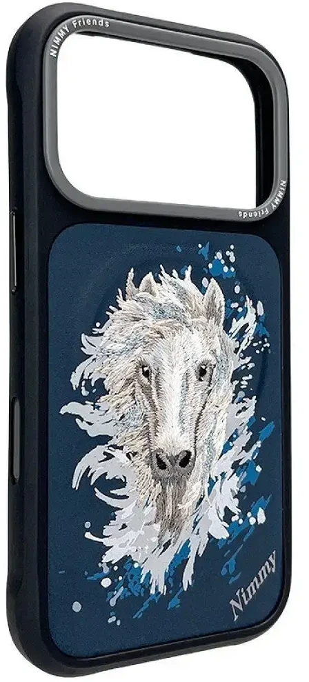NIMMY dėklas HORSE, suderinamas su MagSafe, skirtas IPHONE 18 Pro Max/17 Pro Max, tamsiai mėlynas