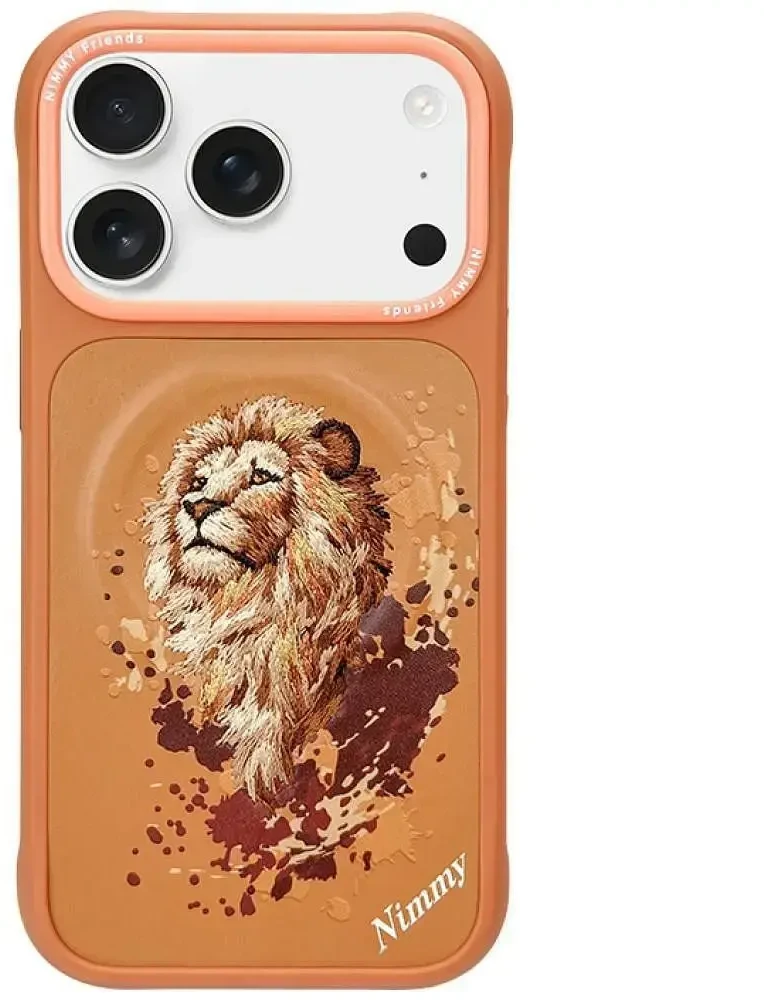 NIMMY dėklas LION, suderinamas su MagSafe, skirtas IPHONE 18 Pro/17 Pro, oranžinis