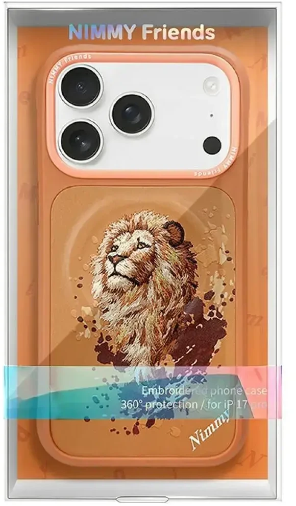 NIMMY dėklas LION, suderinamas su MagSafe, skirtas IPHONE 18 Pro/17 Pro, oranžinis