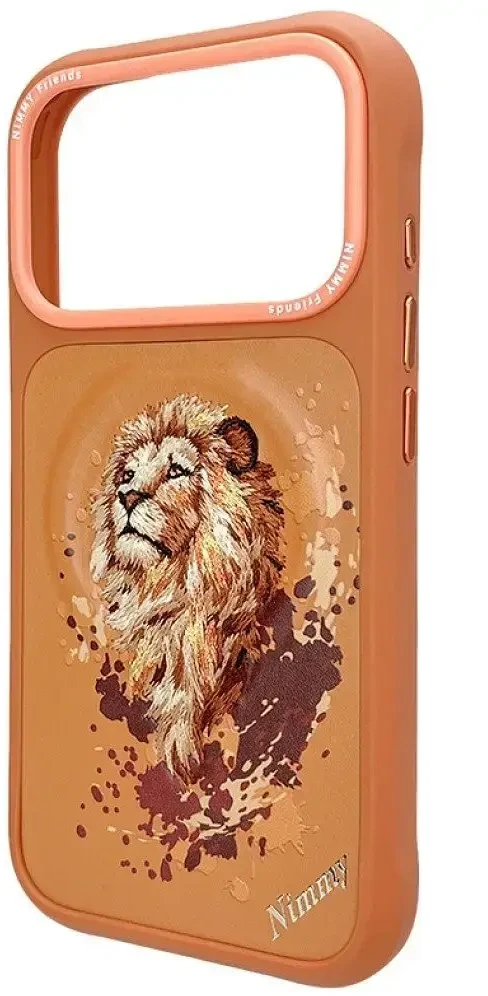 NIMMY dėklas LION, suderinamas su MagSafe, skirtas IPHONE 18 Pro/17 Pro, oranžinis