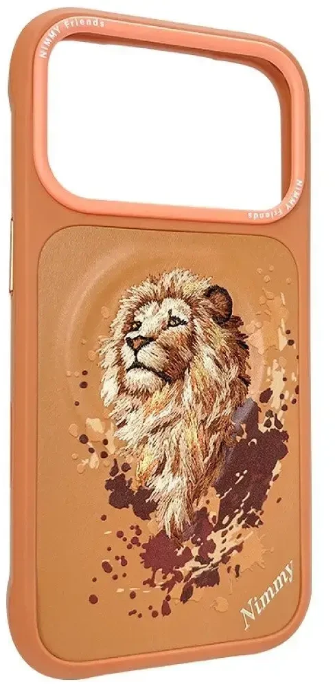 NIMMY dėklas LION, suderinamas su MagSafe, skirtas IPHONE 18 Pro/17 Pro, oranžinis