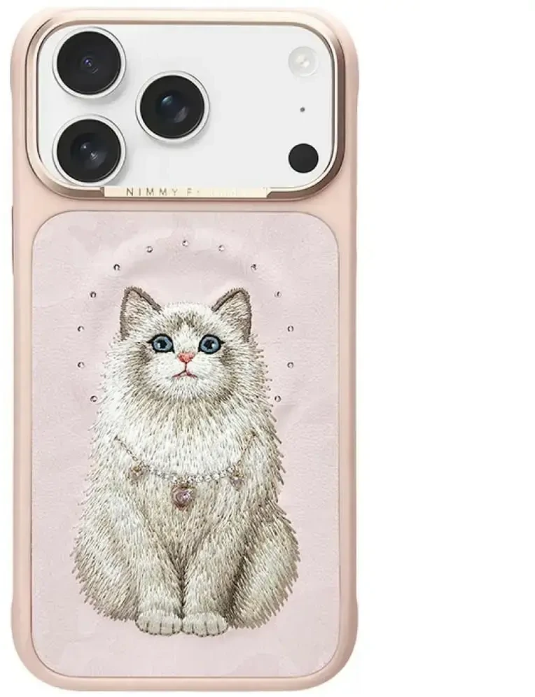 NIMMY dėklas LUCKY FASHION CAT, suderinamas su MagSafe, skirtas IPHONE 18 Pro Max/17 Pro Max, rožinės spalvos