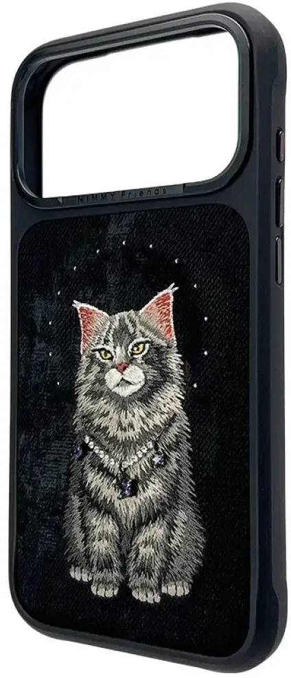 NIMMY dėklas LUCKY FASHION CAT, suderinamas su MagSafe, skirtas IPHONE 18 Pro Max/17 Pro Max, juodas