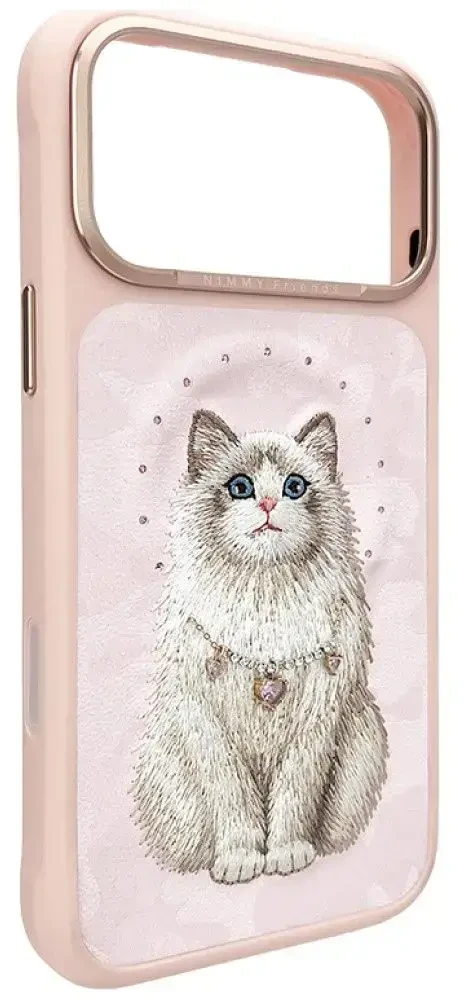 NIMMY dėklas LUCKY FASHION CAT, suderinamas su MagSafe, skirtas IPHONE 18 Pro Max/17 Pro Max, rožinės spalvos