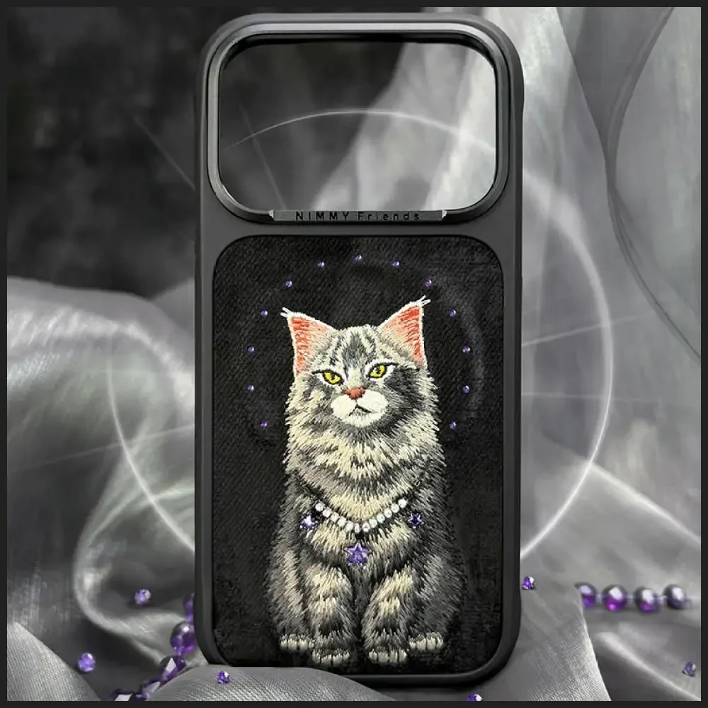 NIMMY dėklas LUCKY FASHION CAT, suderinamas su MagSafe, skirtas IPHONE 18 Pro Max/17 Pro Max, juodas