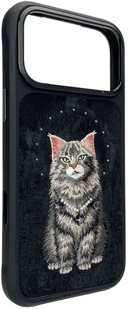 NIMMY dėklas LUCKY FASHION CAT, suderinamas su MagSafe, skirtas IPHONE 18 Pro Max/17 Pro Max, juodas