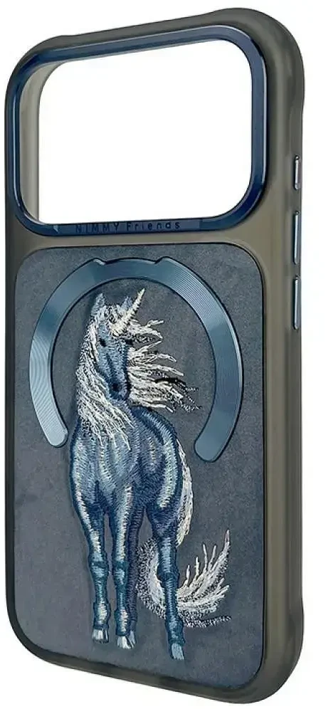 NIMMY dėklas MAGNETIC FANTASY ANIMAL UNICORN, suderinamas su MagSafe, skirtas IPHONE 18 Pro Max/17 Pro Max, mėlynas