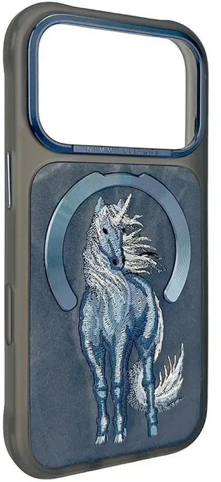 NIMMY dėklas MAGNETIC FANTASY ANIMAL UNICORN, suderinamas su MagSafe, skirtas IPHONE 18 Pro/17 Pro, mėlynas