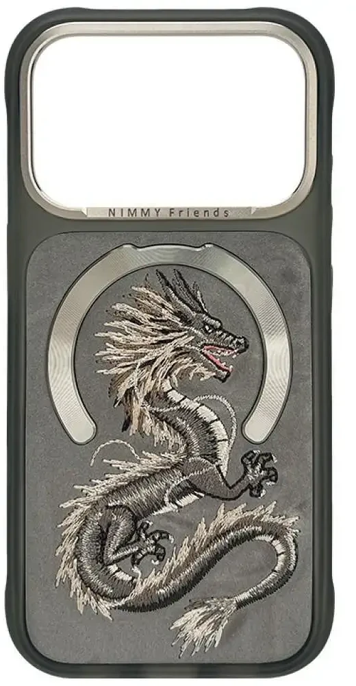 NIMMY dėklas MAGNETIC FANTASY ANIMAL DRAGON, suderinamas su MagSafe, skirtas IPHONE 18 Pro Max/17 Pro Max, pilkas