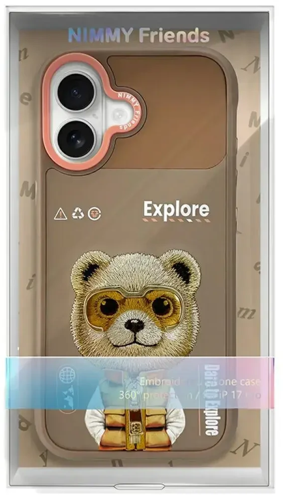 Dėklas Nimmy Cool&Cute 2.0 Bear do iPhone 17 smėlio spalva