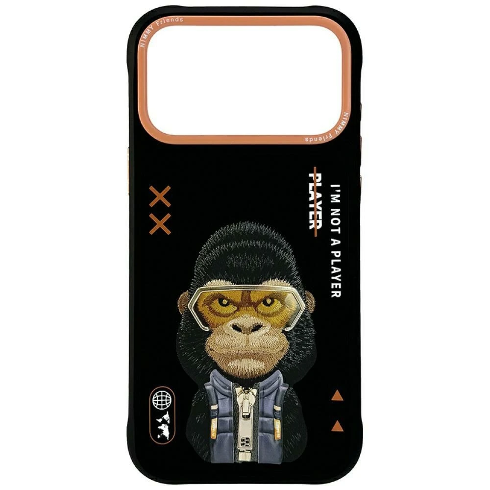 „Nimmy Cool&Cute 2.0 Gorilla“ dėklas, skirtas „iPhone 17 Pro Max“ - Juodas