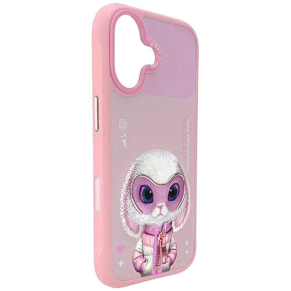 „Nimmy Cool&Cute 2.0“ triušio formos dėklas, skirtas „iPhone 17“ - Rožinė