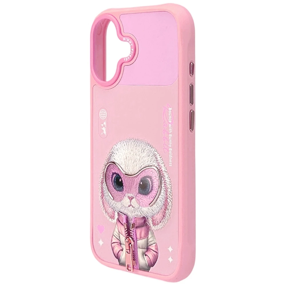 „Nimmy Cool&Cute 2.0“ triušio formos dėklas, skirtas „iPhone 17“ - Rožinė