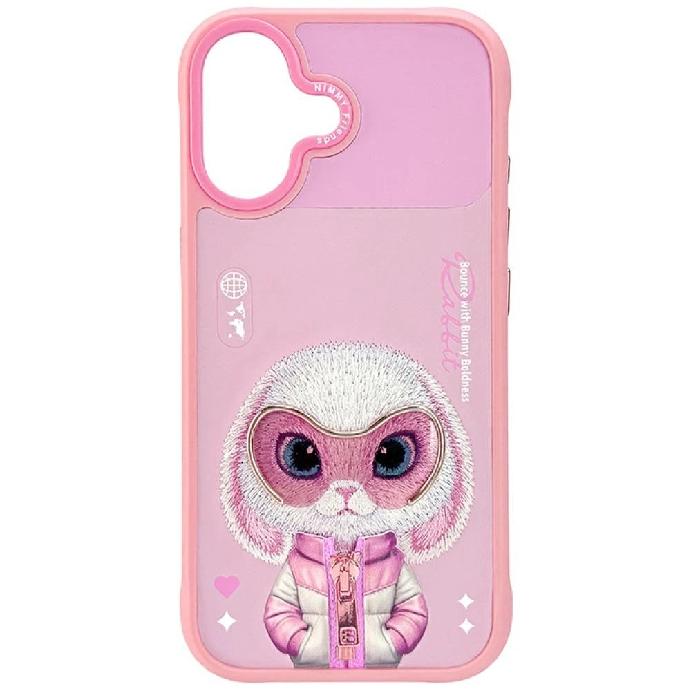 „Nimmy Cool&Cute 2.0“ triušio formos dėklas, skirtas „iPhone 17“ - Rožinė