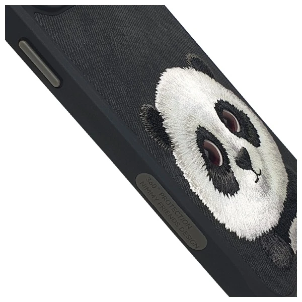 Nimmy dėklas Apple iPhone 15 Pro 6.1" juodos spalvos Big Eyed Pet 2.0 Panda