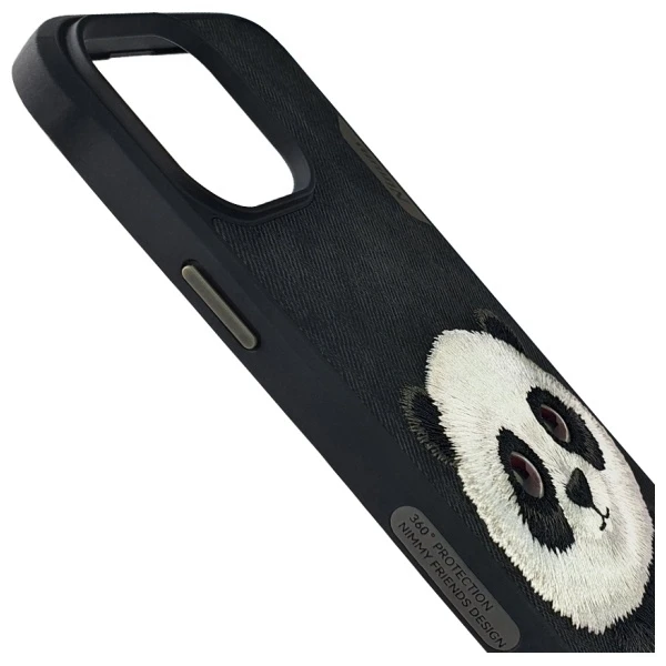 Nimmy dėklas Apple iPhone 15 Pro 6.1" juodos spalvos Big Eyed Pet 2.0 Panda