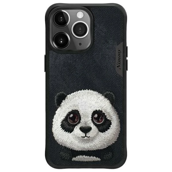 Nimmy dėklas Apple iPhone 15 Pro 6.1" juodos spalvos Big Eyed Pet 2.0 Panda