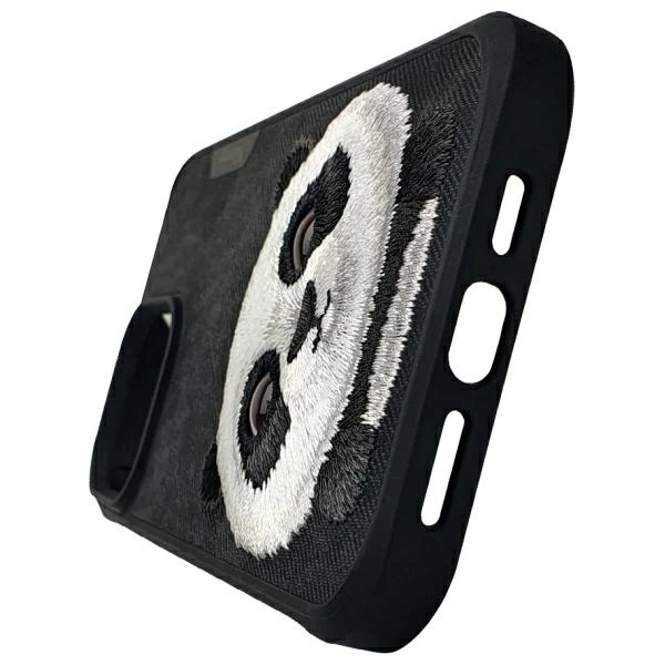 Nimmy dėklas Apple iPhone 15 Pro 6.1" juodos spalvos Big Eyed Pet 2.0 Panda