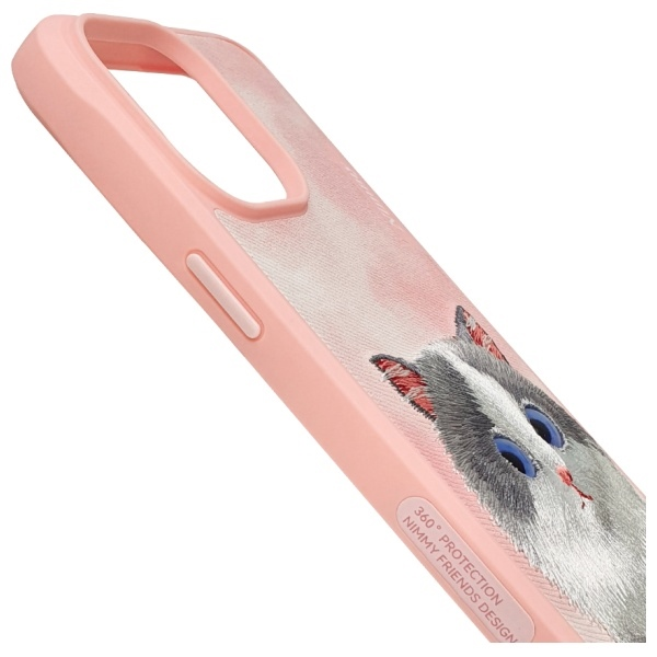 Nimmy Apple iPhone 15 Pro 6.1" dėklas telefonui rožinės spalvos Big Eyed Pet 2.0 Cat