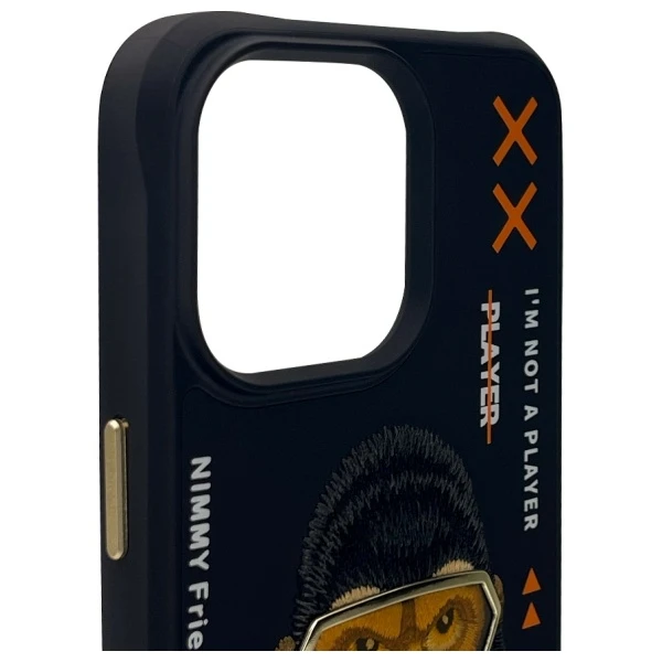 Nimmy dėklas Apple iPhone 15 Pro Max 6.7" juodos spalvos Cool&Cute 2.0 Monkey