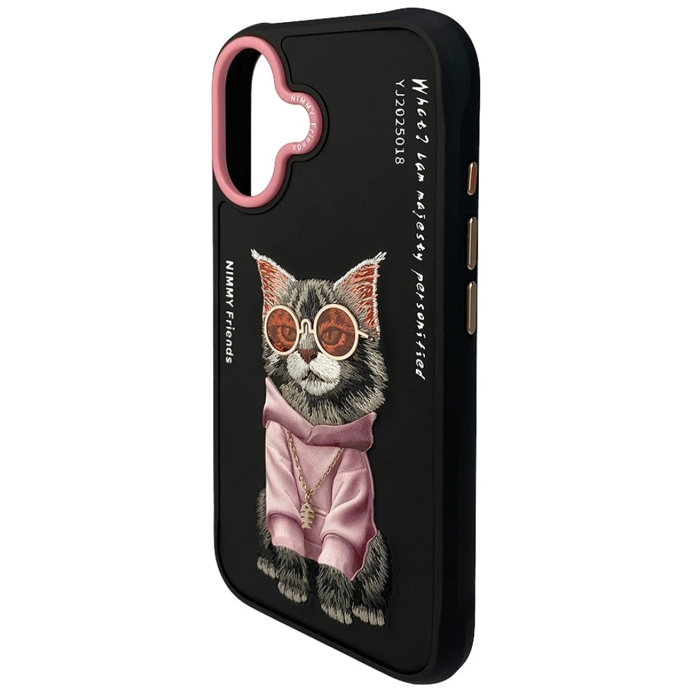 „Nimmy Glasses“ „Cool Cat“ dėklas, skirtas „iPhone 17“ – juodas