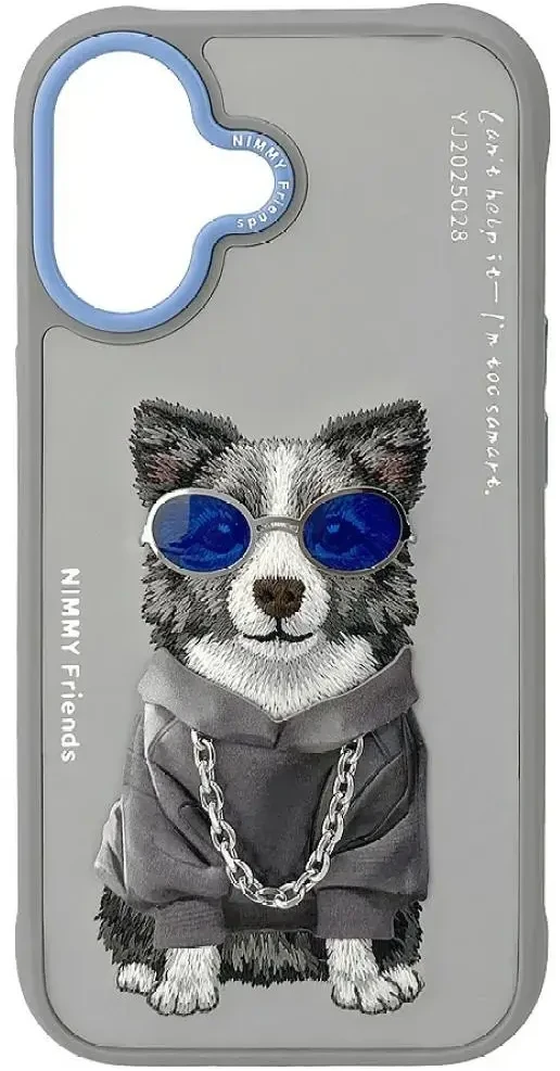 „Nimmy Glasses Cool nag“ dėklas „iPhone 17“ – pilkas