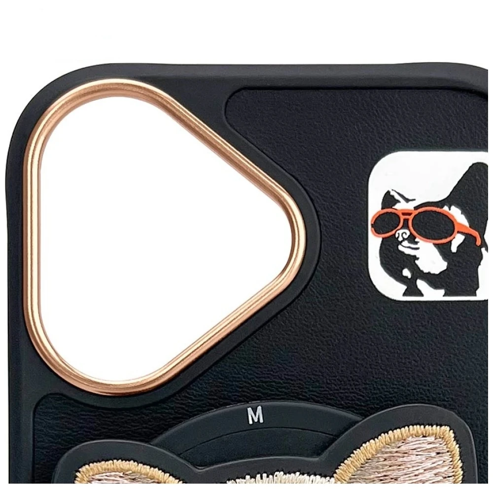Dėklas Nimmy Glasses Cool Dog MagSafe Apple iPhone 16 juodos spalvos