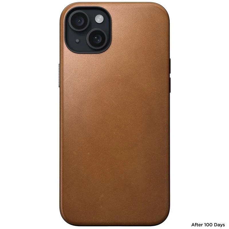 Nomad Modernus odinis dėklas, angliškos rudos spalvos - iPhone 15 Plus