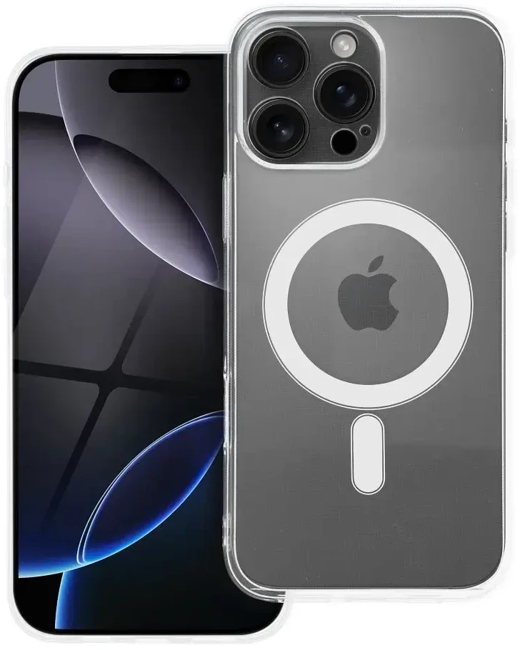 Oem Originalus „iPhone 16 PRO MAX“ skaidrus dėklas, 2 mm „Mag“ dangtelis, suderinamas su „MagSafe“ (fotoaparato apsauga), permatomas.